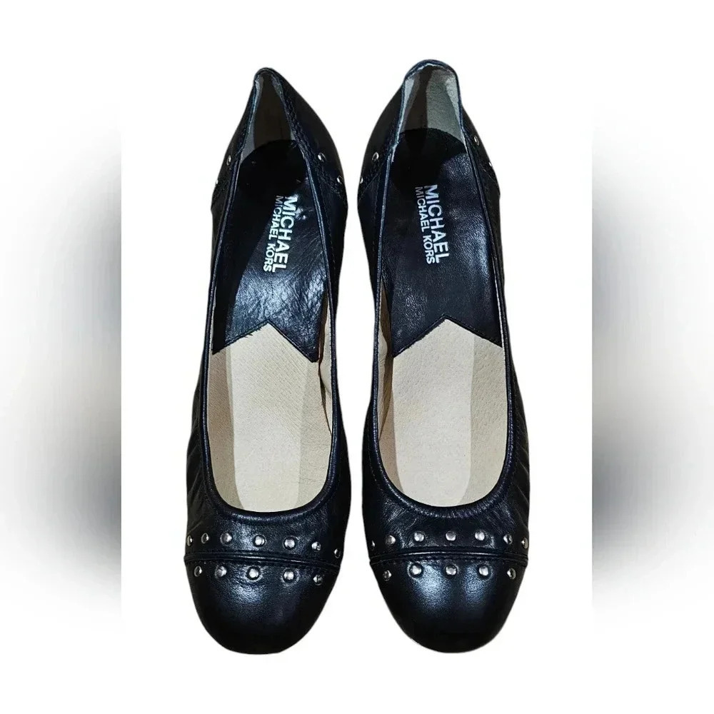 SOLD Michael Michael Kors - Studded Leather  Vero Cuoio Heels​​​​​ - Picture 3 of 8